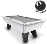 Cry Wolf Outdoor Pool Table - Gloss White, Black Legs - Slate Bed 6FT / 7FT